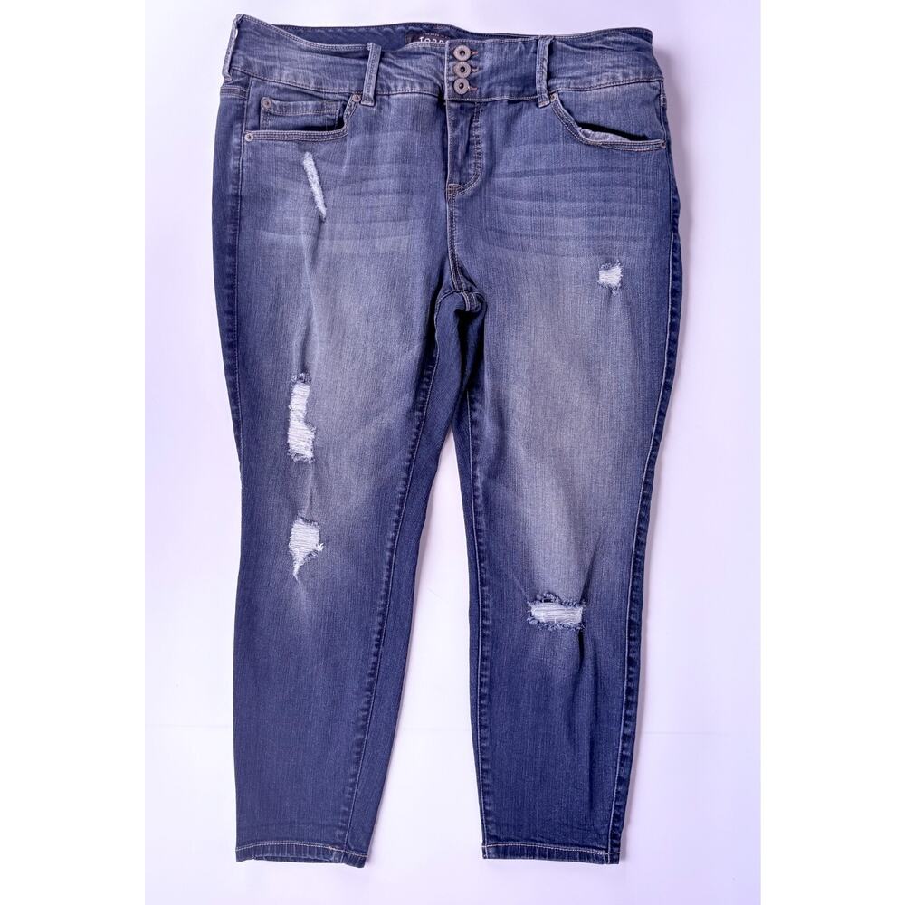 Torrid Premium Jegging Distressed Ripped Denim Skinny Jeans Womens 18XS 36x24